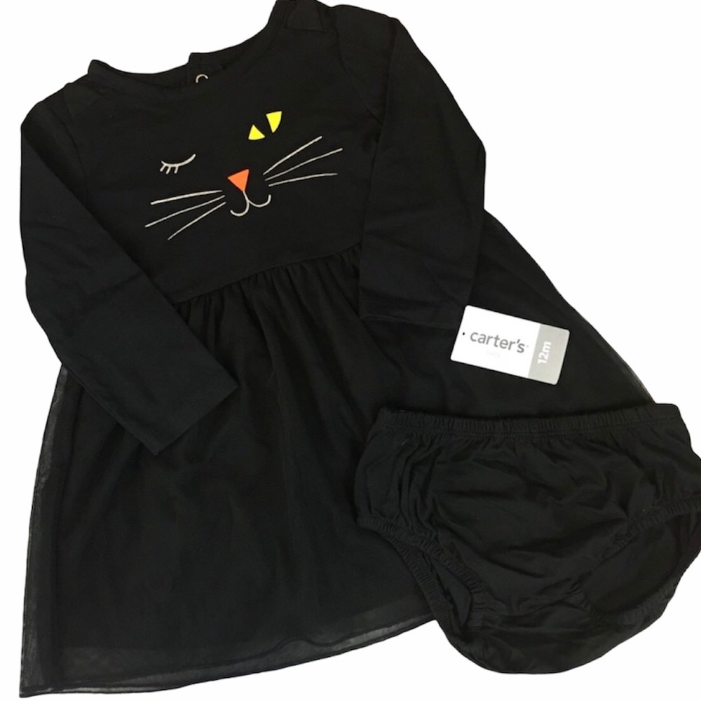 Carter’s Black Cat Halloween Dress 12 months